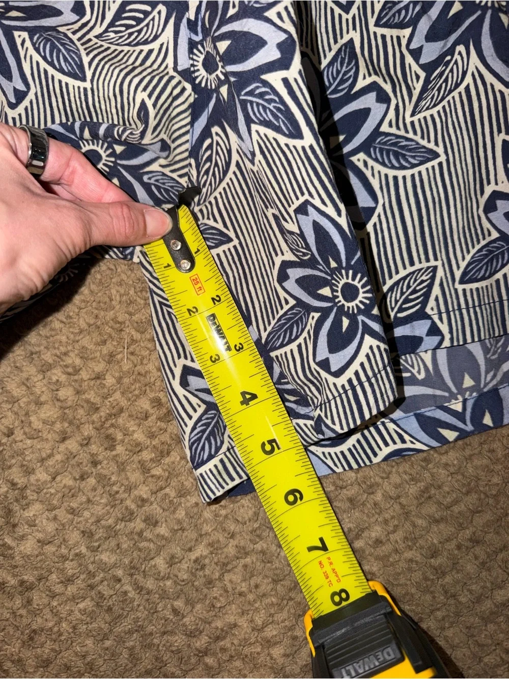 Catalina Blue and White Floral Swim Trunks